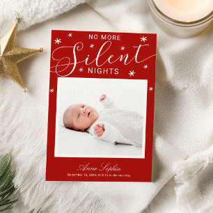 No More Silent Nights Christmas Birth Announcement