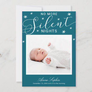 No More Silent Nights Christmas Birth Announcement