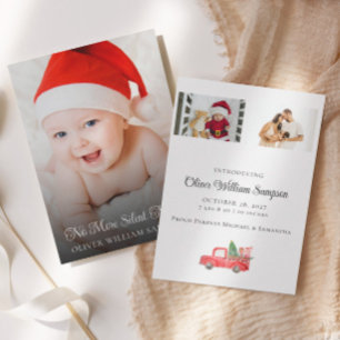 No More Silent Nights New Baby Photo Holiday Card