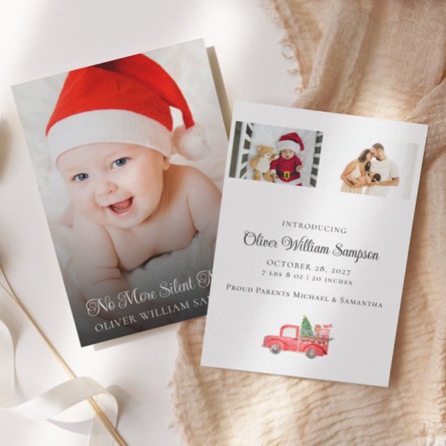 No More Silent Nights New Baby Photo Holiday Card (Creator Uploaded)
