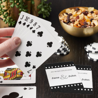 'No More Solitaire' Wedding Favour Playing Cards