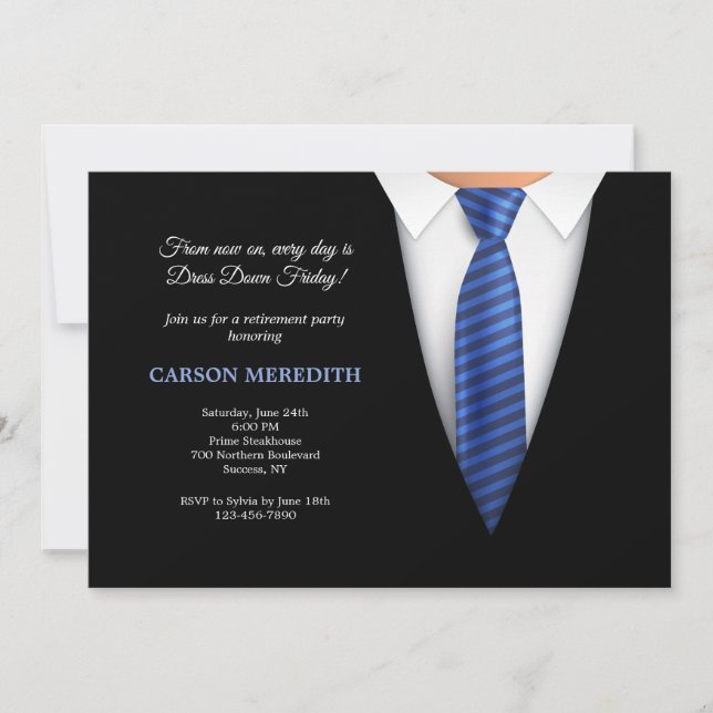 No More Ties Retirement Party Invitation (Front)