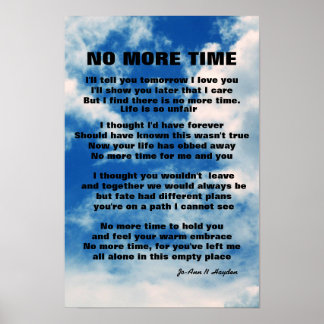 NO MORE TIME POEM POSTER