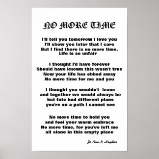 NO MORE TIME POEM POSTER
