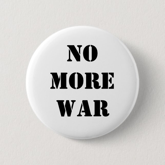 No more war 6 cm round badge (Front)
