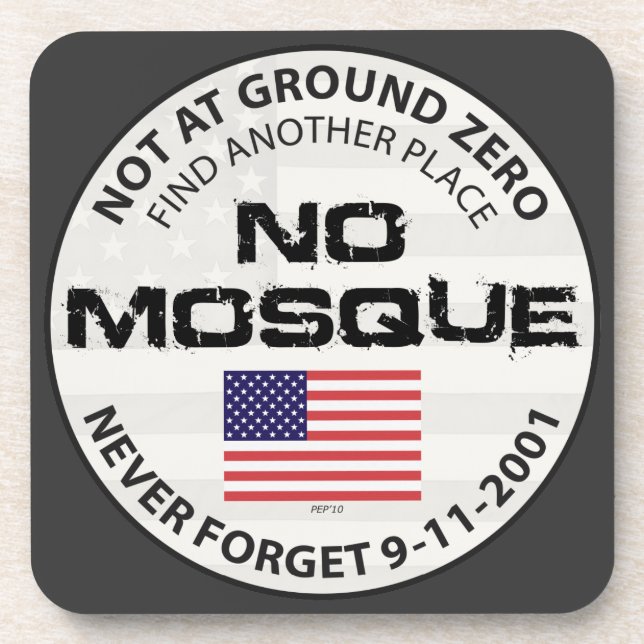 No Mosque At Ground Zero Coaster (Front)