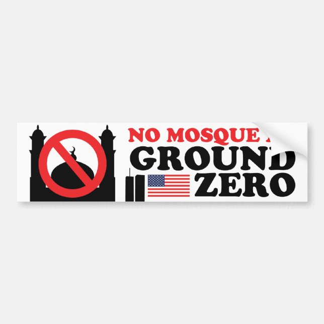 No Mosque Bumper Sticker (Front)