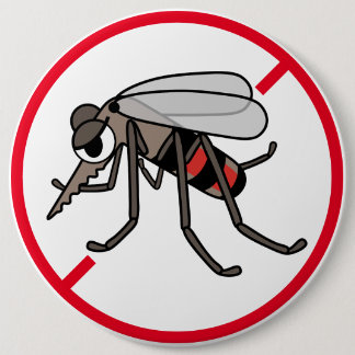 NO MOSQUITO ALLOW !! 6 CM ROUND BADGE