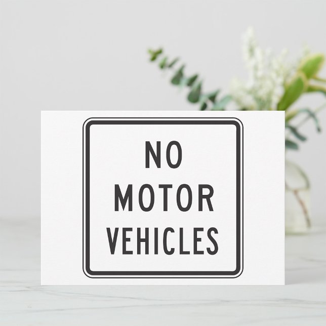 No Motor Vehicles Road Sign Invitations (Creator Uploaded)