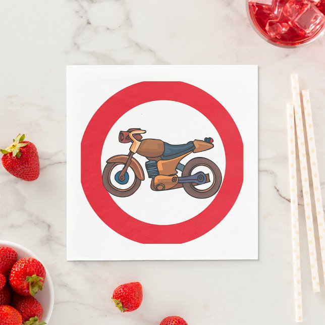 No Motorcycles Road Sign Napkin (Creator Uploaded)