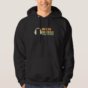 No Music No Life Dj Headphones Heartbeat Design Hoodie