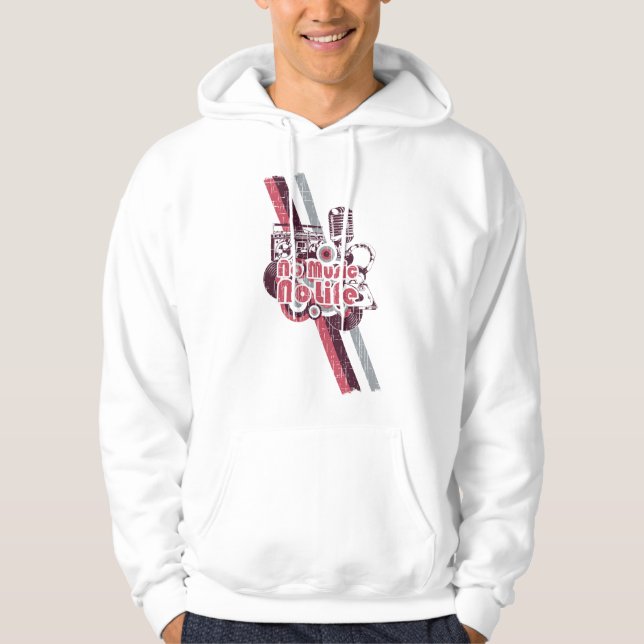 No Music No Life - Retro Vibes for music fans Hoodie (Front)