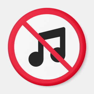 No Music   Red Circle Sign   Magnet
