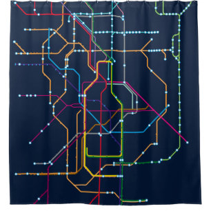 No name transport map shower curtain