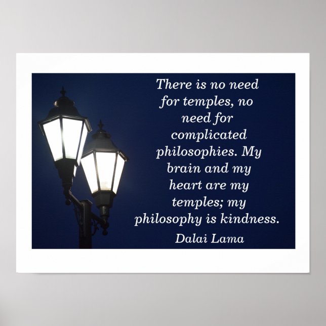No need for temples - Dalai Lama quote - art print (Front)
