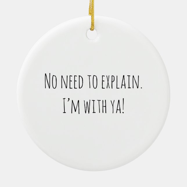 No Need To Explain! Ceramic Tree Decoration (Back)