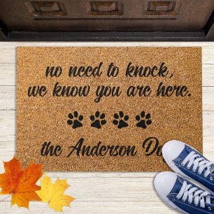 No Need to Knock - Coir Entry Rustic Funny Pet Dog Doormat