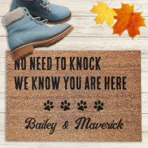 No Need to Knock Personalised Pets Dog Lover