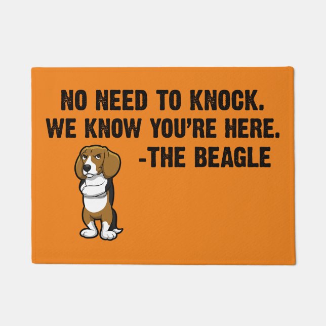 No need to knock the beagle doormat (Front)