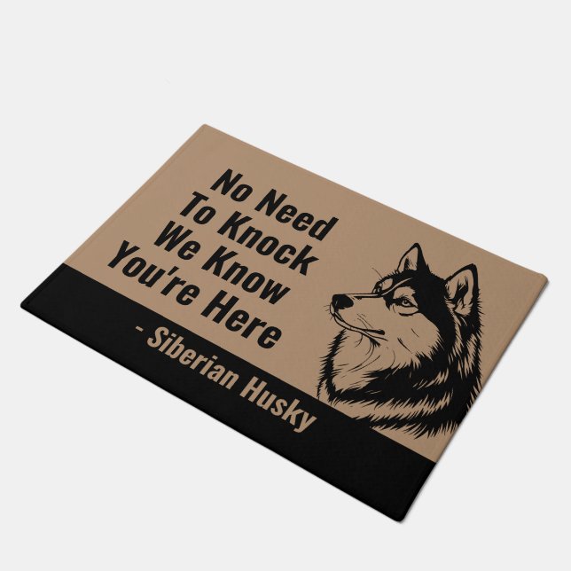 No Need to Knock We Know You’re Here Funny Welcome Doormat (Angled)