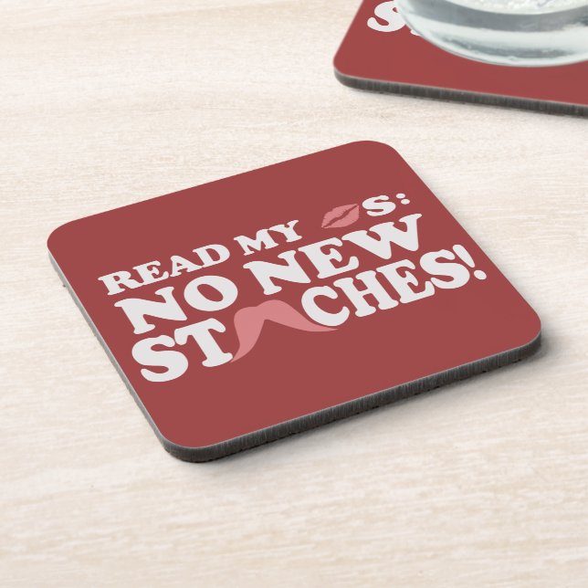 No New Staches custom coasters (Left Side)