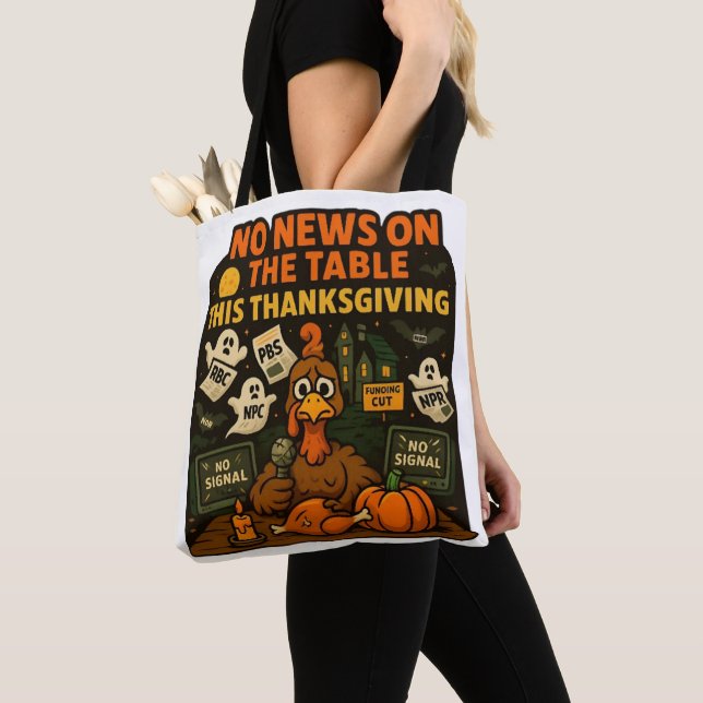 No News on the Table This Thanksgiving Tote Bag (Close Up)