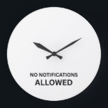 No Notifications Allowed Minimalist Technical Large Clock<br><div class="desc">Synchronize your focus blocks. A sleek,  high-contrast wall clock featuring bold technical typography,  designed for the studio where time is the only allowed metric.</div>