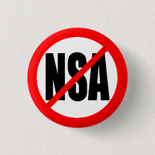 "NO NSA" 3 CM ROUND BADGE