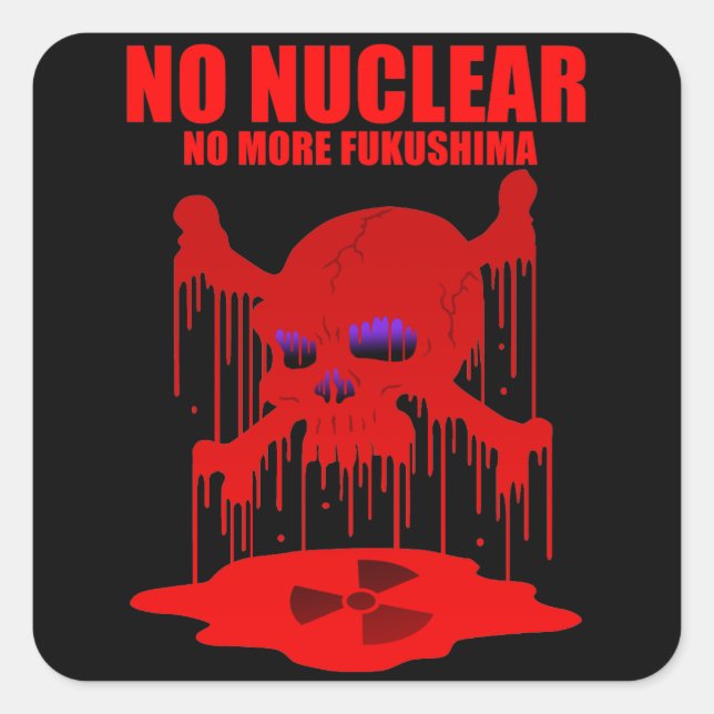 NO NUCLEAR 2 SQUARE STICKER (Front)