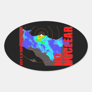 NO NUCLEAR MAP OVAL STICKER