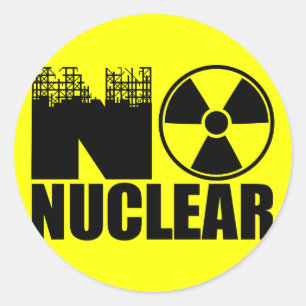 NO NUCLEAR MONO CLASSIC ROUND STICKER