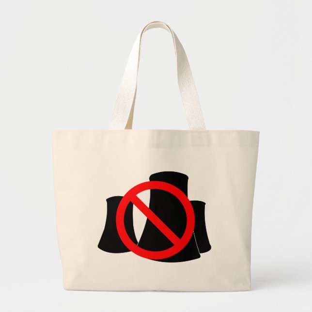 No Nuclear Power Large Tote Bag (Front)