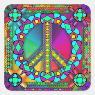 no nuke zone coloured square sticker