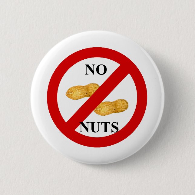 No nuts 6 cm round badge (Front)