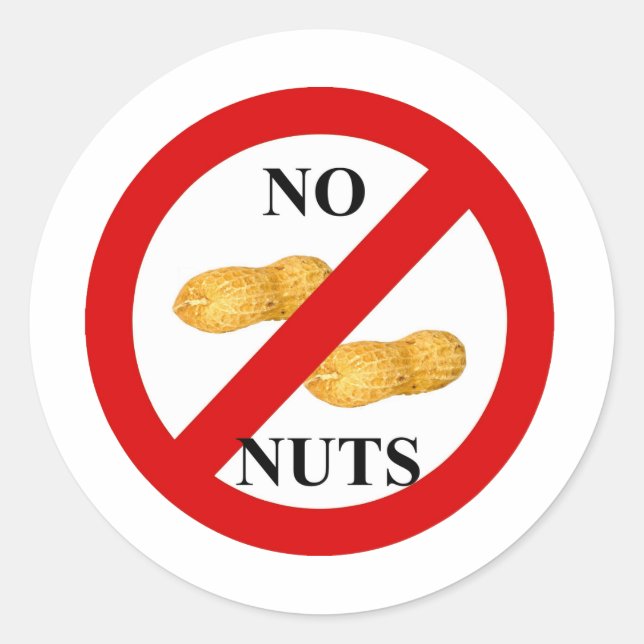 No nuts classic round sticker (Front)