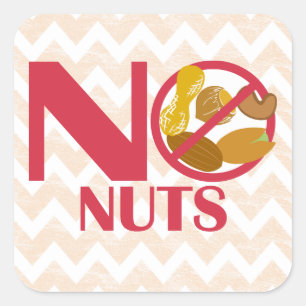 No Nuts Food Allergy Alert Stickers