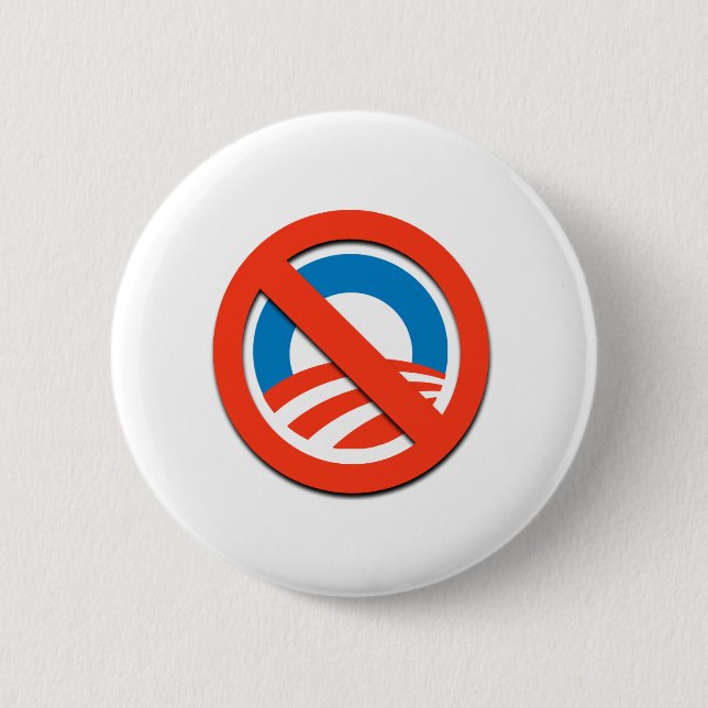 NO "O" / No Obama 6 Cm Round Badge (Front)