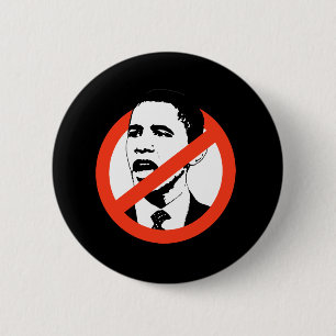 NO OBAMA 6 CM ROUND BADGE