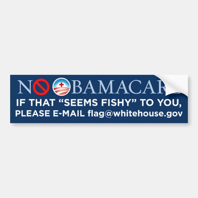 No Obamacare "Fishy" Bumper Sticker (Front)