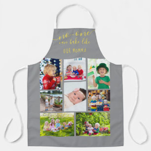 No-one Can Bake Like our Momma Editable 8 Photo Apron