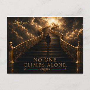 No One Climbs Alone Thank You Card   Motivational
