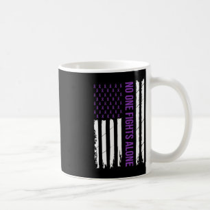 No one Fligt Alone Purple Ribbon Alzheimer's Aware Coffee Mug