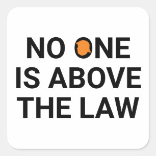No one is above the law square sticker