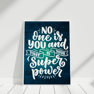 No One Is You Motivational Quote Wall Art