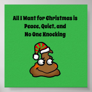 No One Knocking Funny Christmas Toilet Humour Poster