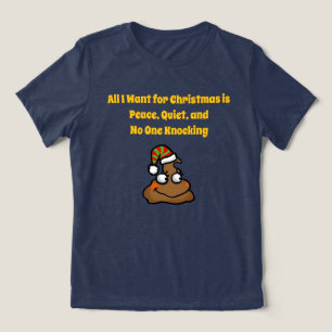 No One Knocking Funny Christmas Toilet Humour Tri-Blend Shirt