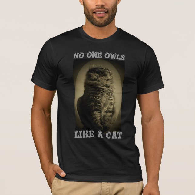 No One Owls Like A Cat T-Shirt (Front)