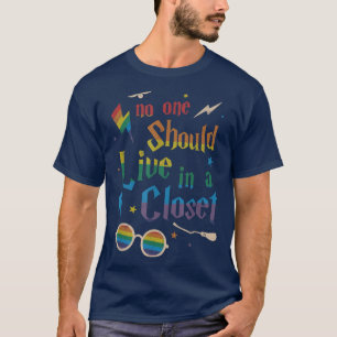 No One Should Live In A Closet LGBTQ Gay Pride Pro T-Shirt