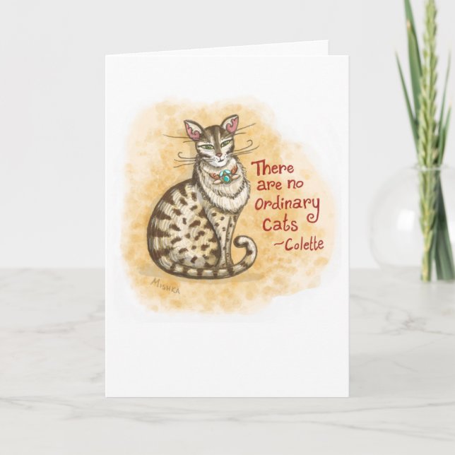 No Ordinary Cat Blank Greeting Card (Front)