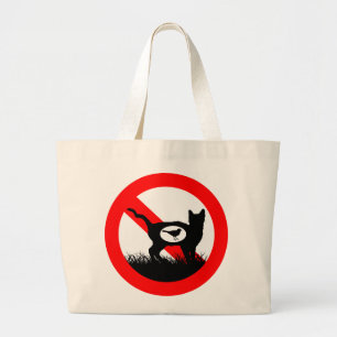 No Outdoor Cats Large Tote Bag